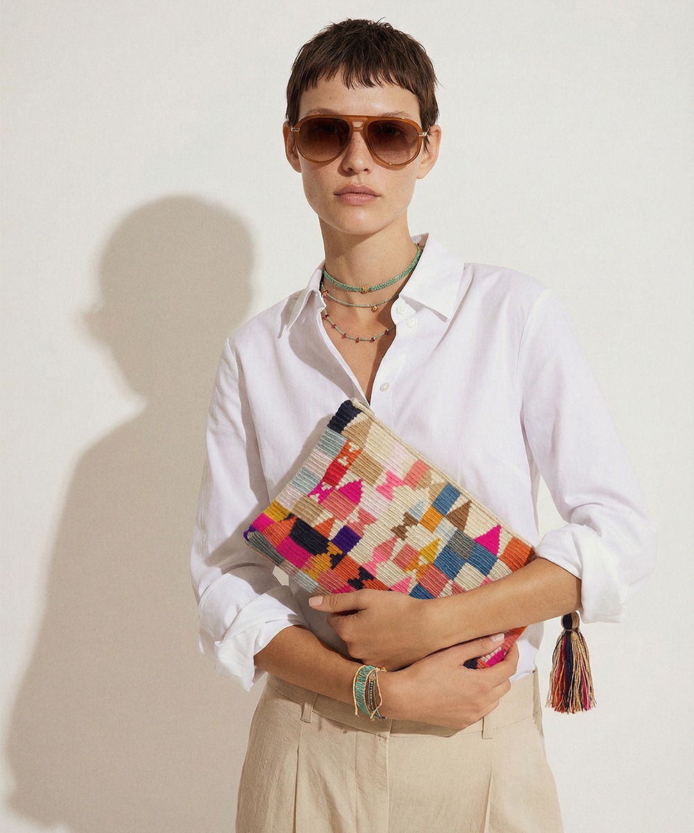 Clutch Bag- HARE - FUCHSIA & MULTICOLOR