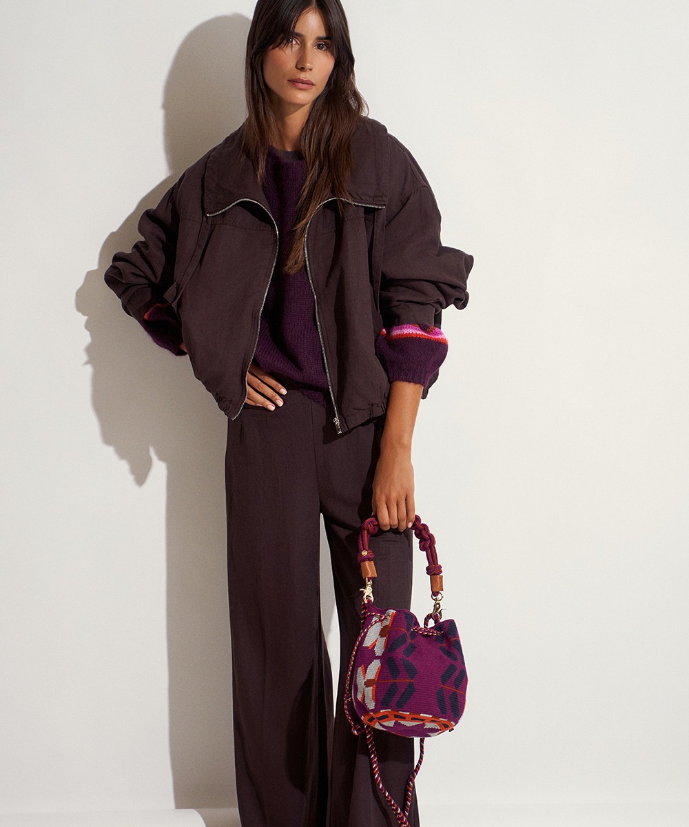 BOLSO MITRA CON ASA DE MACRAMÉ - 