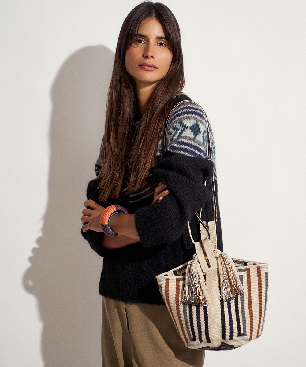 Bolso Camberra - LUCINDA - Beige y multicolor