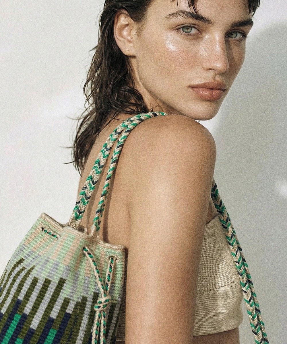 Crossbody Bag M - LYNX - GREEN & NAVY