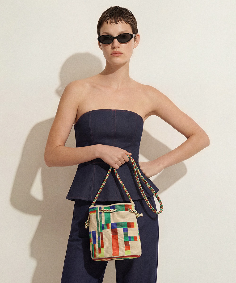 MITRA bag - CAPRICORNUS - BEIGE & GREEN