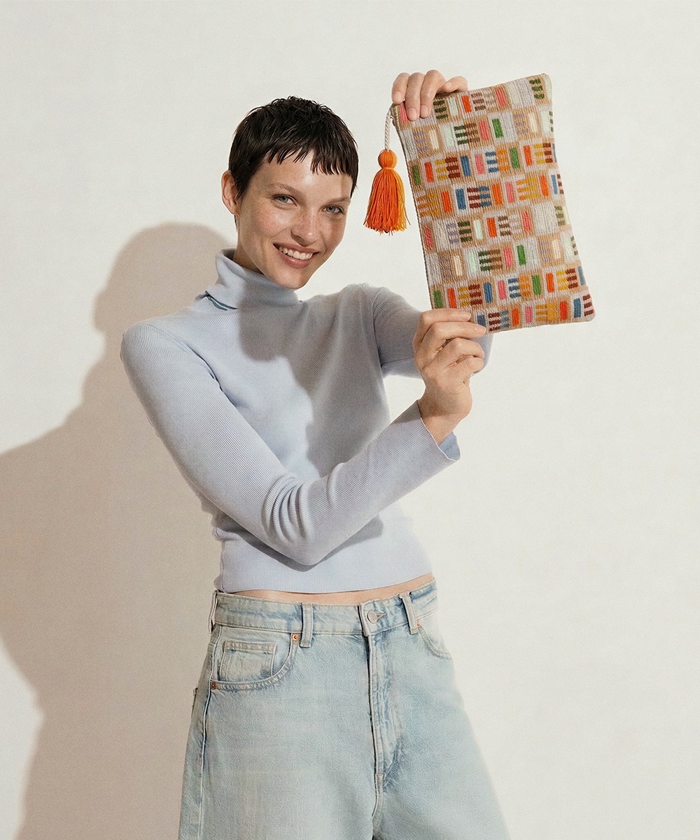 Clutch Bag- WOLF - TOAST & GREY 