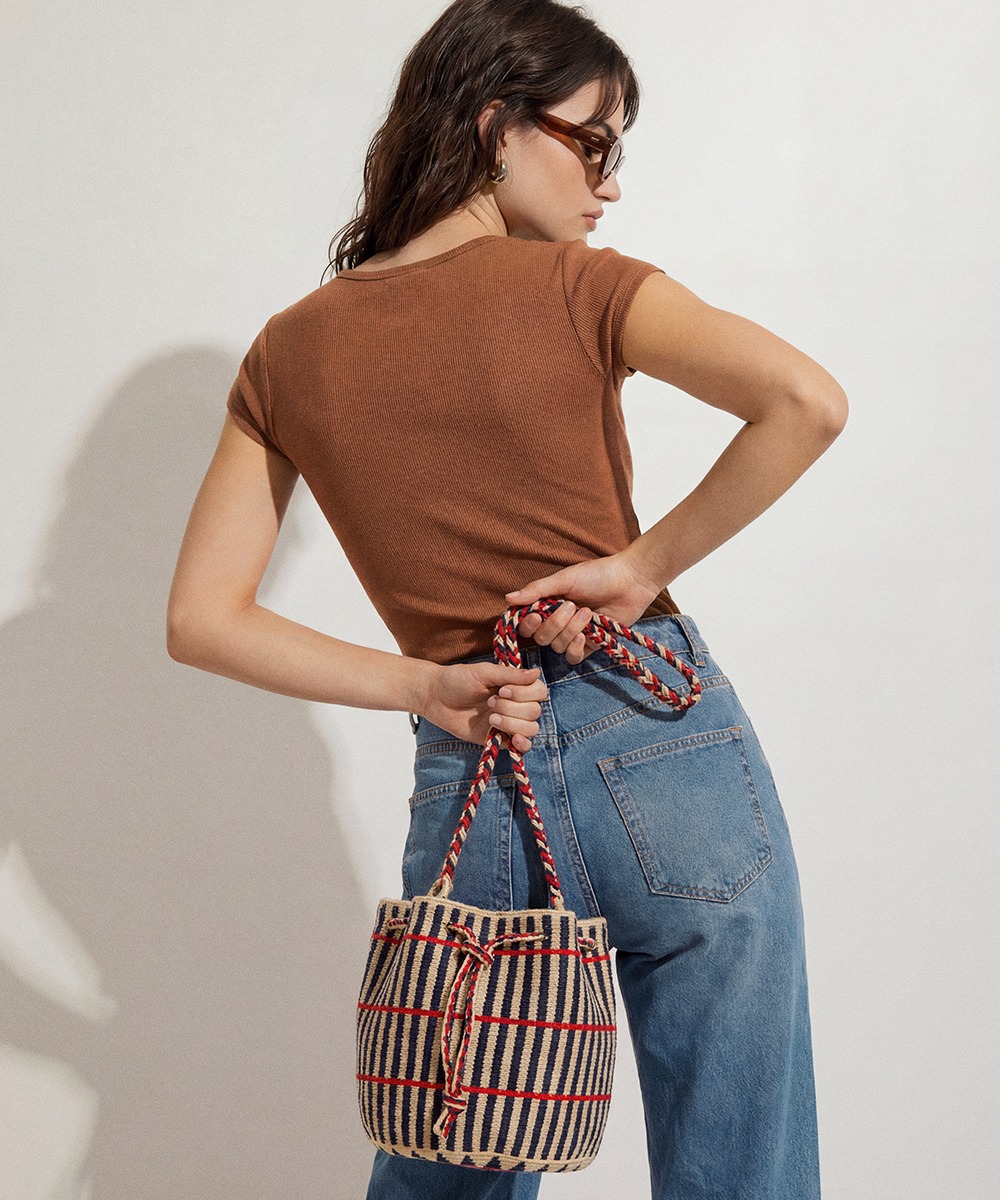 MITRA Bag - PEACOCK - BEIGE & NAVY