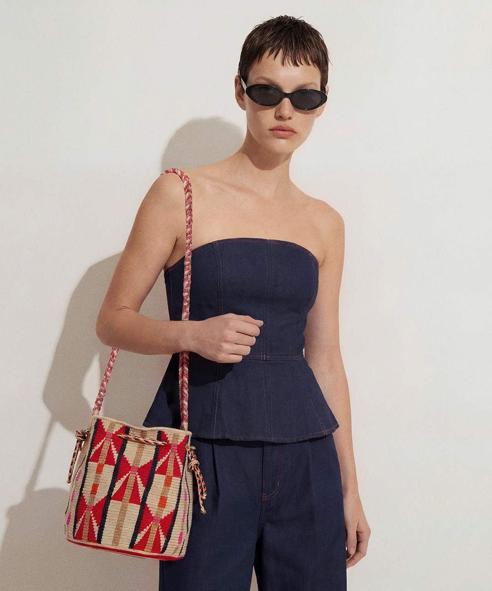 MITRA bag - CIRCINUS - BEIGE & RED