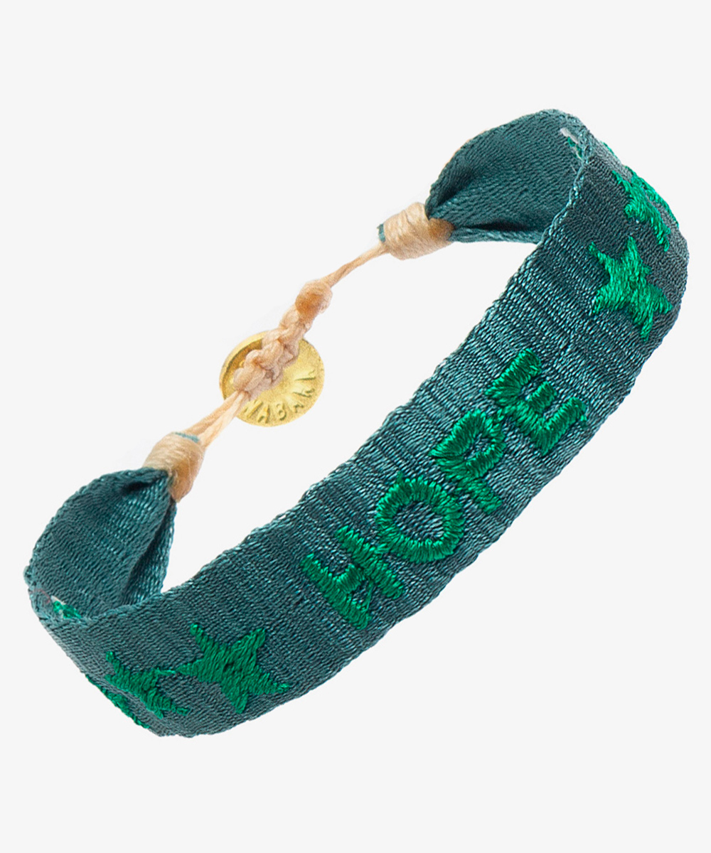 PULSERA BORDADA - HOPE - GREEN