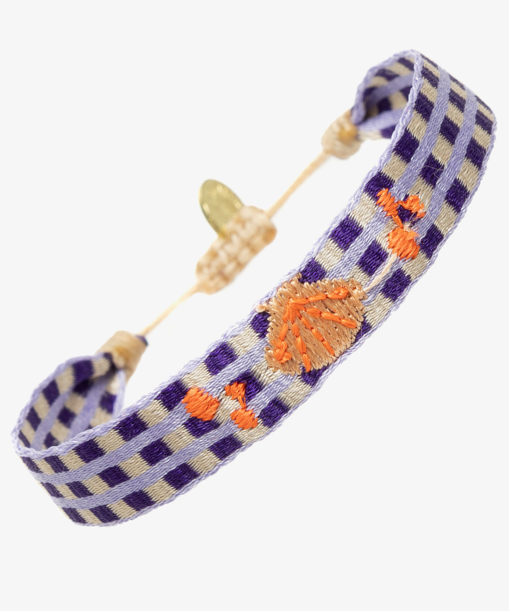 PULSERA BORDADA - CONCHA MORADA