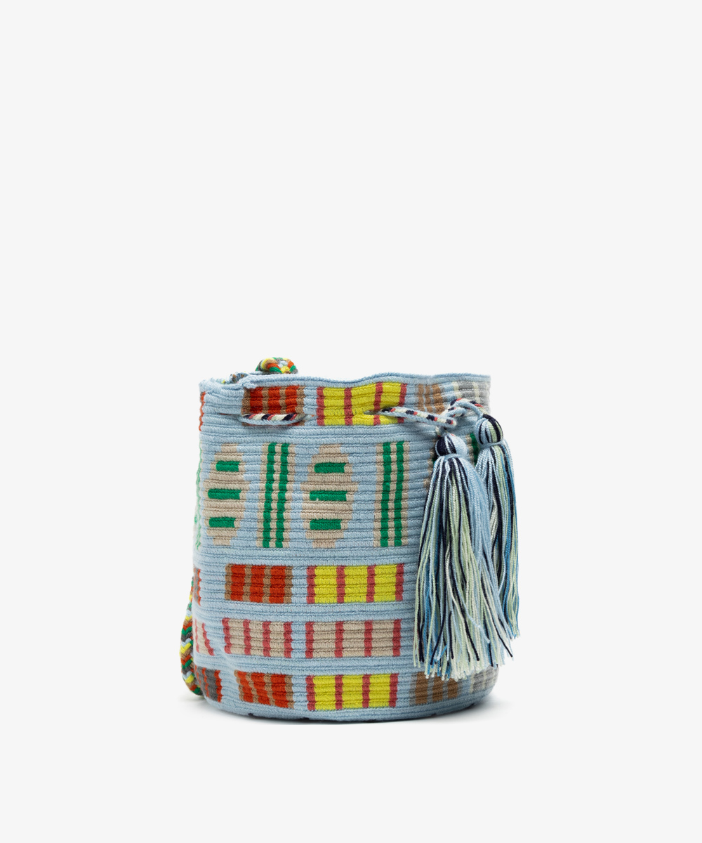 Crossbody Bag M - ARIES - LIGHT BLUE & GREEN