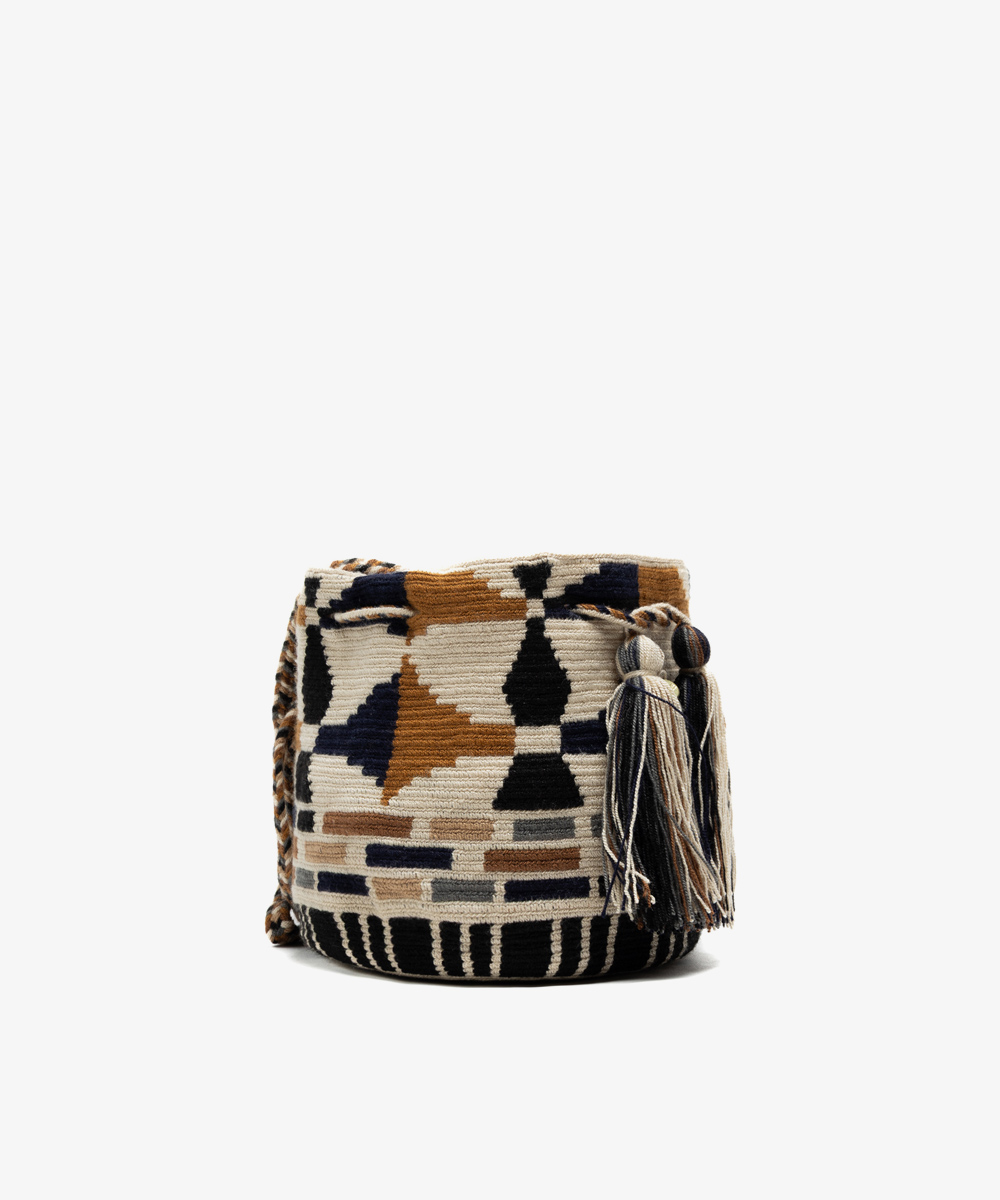 Crossbody Bag M - RIVER - BLACK & TOAST