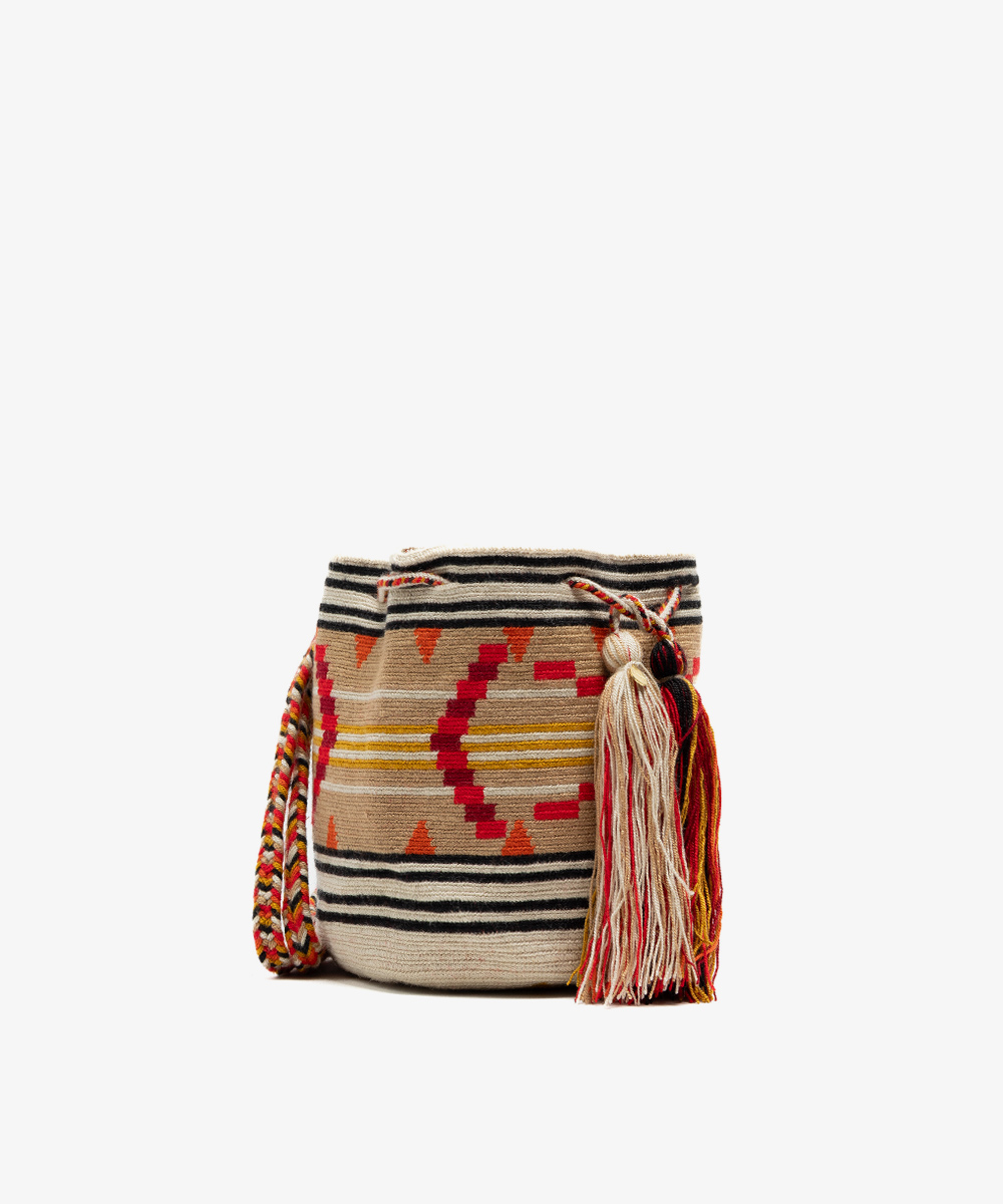 Crossbody Bag M - EASEL - TOAST & RED
