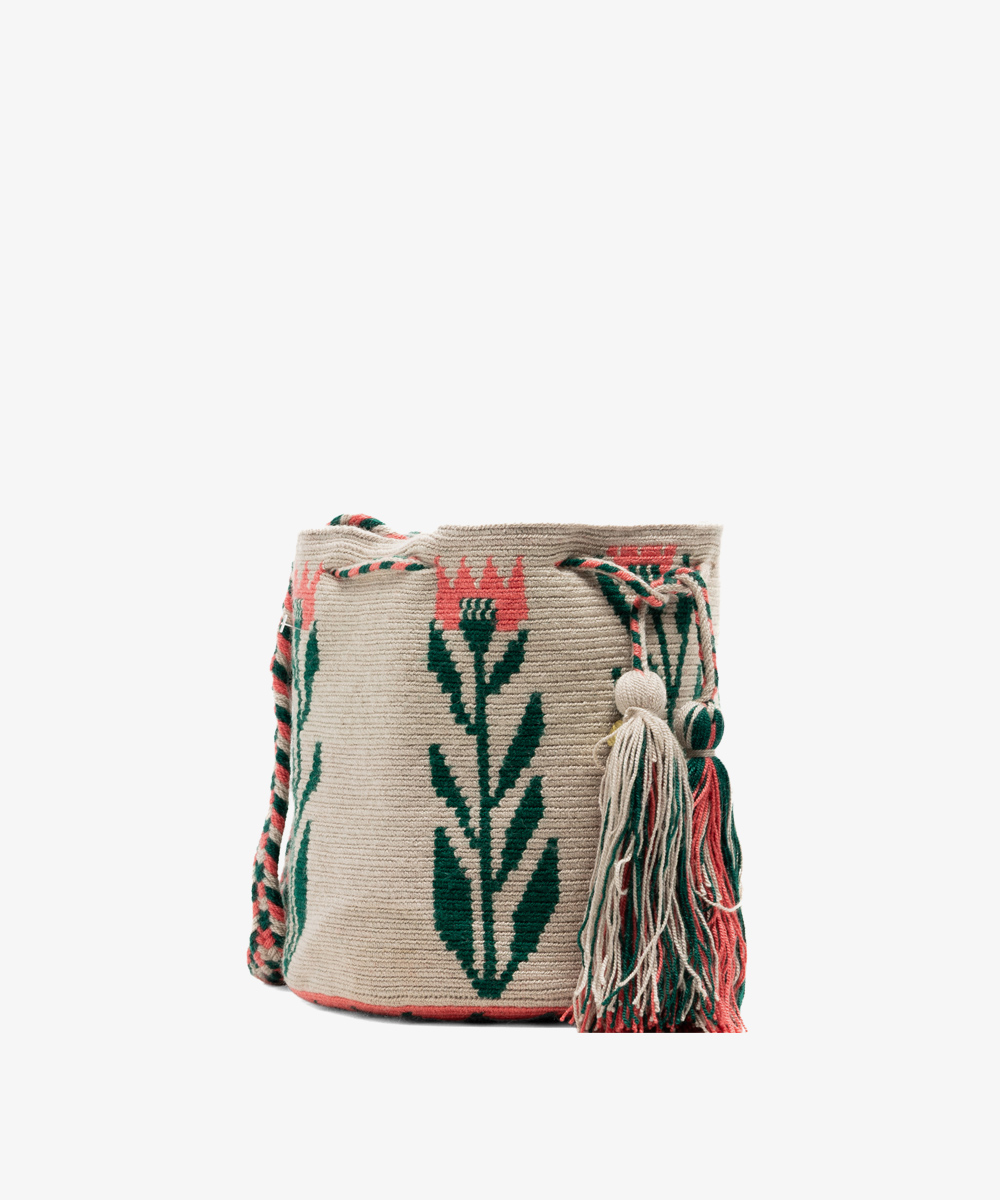 BOLSO CRUZADO M - ELOISE - BEIGE Y VERDE