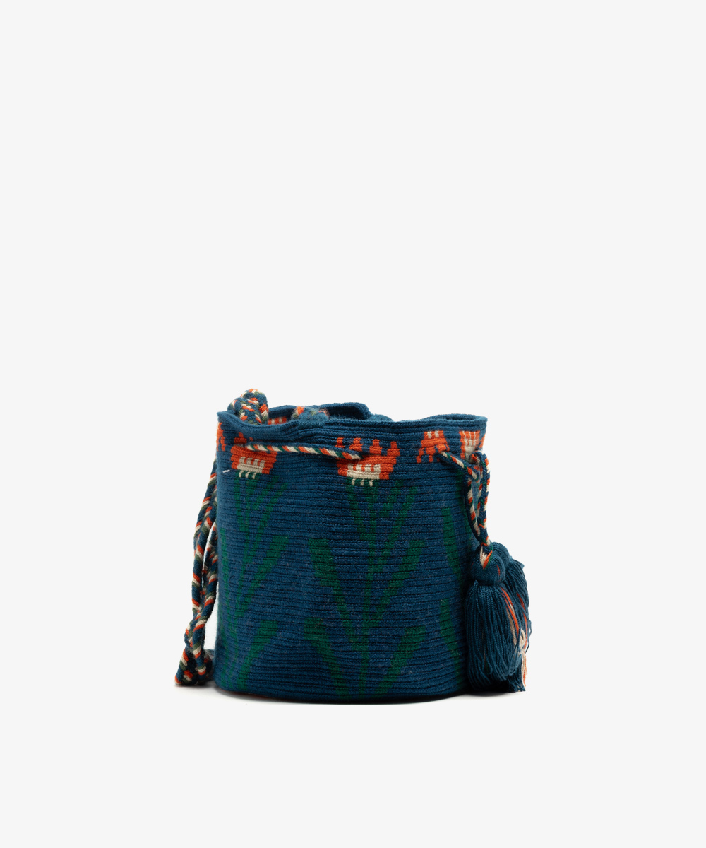 Crossbody Bag M - ELOISE - NAVY BLUE & ORANGE