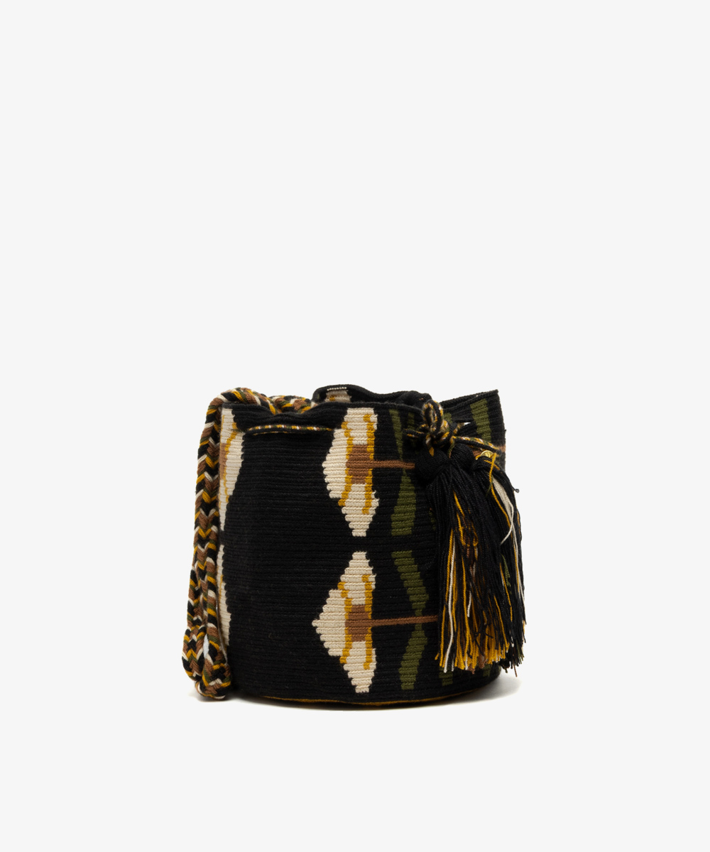 BOLSO CRUZADO M -  DAPHNE - NEGRO Y VERDE
