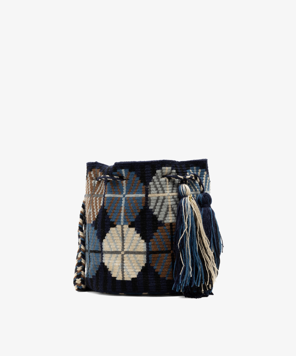 Crossbody Bag M - ALMA - NAVY BLUE & LIGHT BLUE