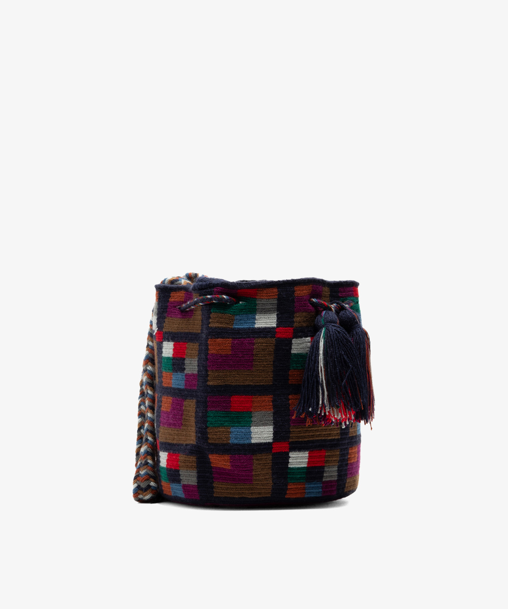 Crossbody Bag M - AUDREY - NAVY BLUE & MULTICOLOR
