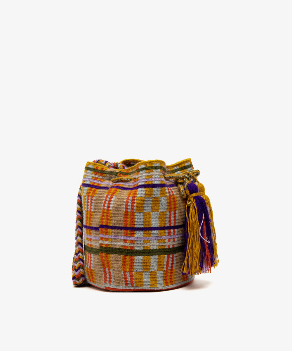 BOLSO CRUZADO M - MILDRED - MOSTAZA Y AZUL CIELO
