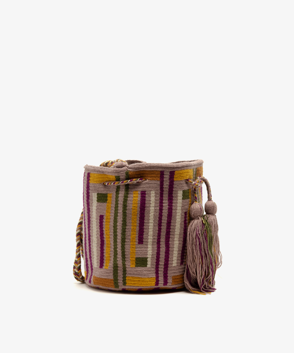 BOLSO CRUZADO M - LUCINDA - VIOLETA Y MULTICOLOR