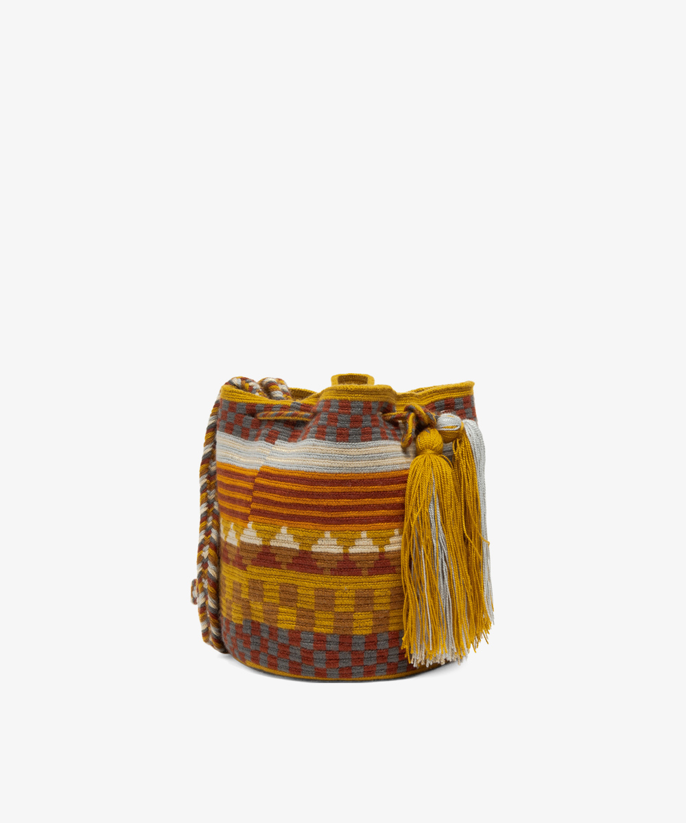 BOLSO CRUZADO M -  FELICITY- MOSTAZA Y BEIGE
