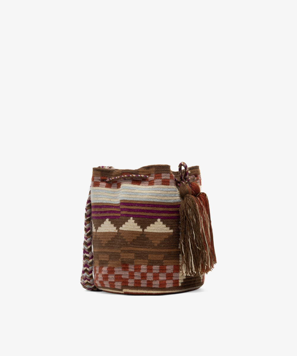 BOLSO CRUZADO M -  FELICITY- MORADO Y MARRON