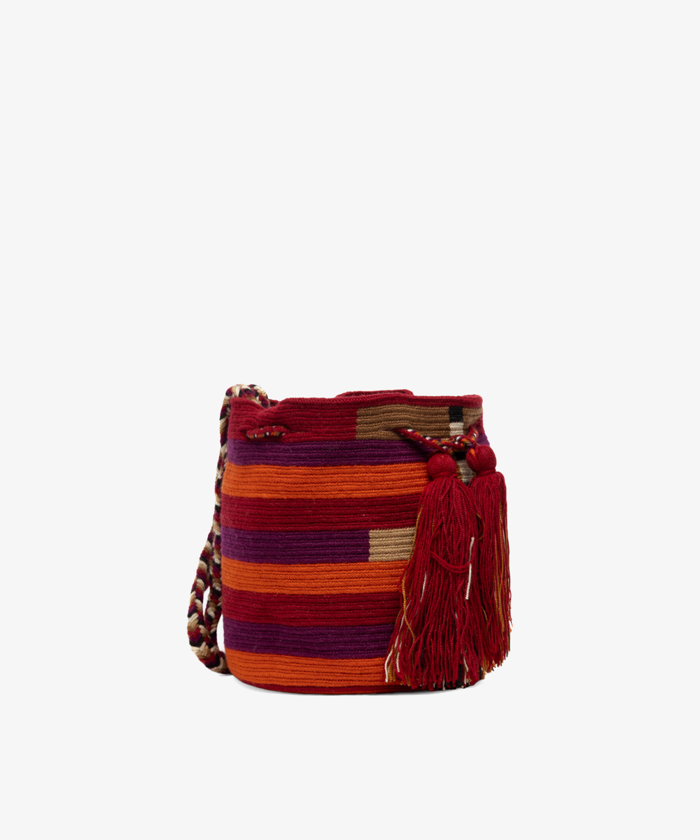 BOLSO CRUZADO M - OPHELIA - GRANATE Y TOSTADO