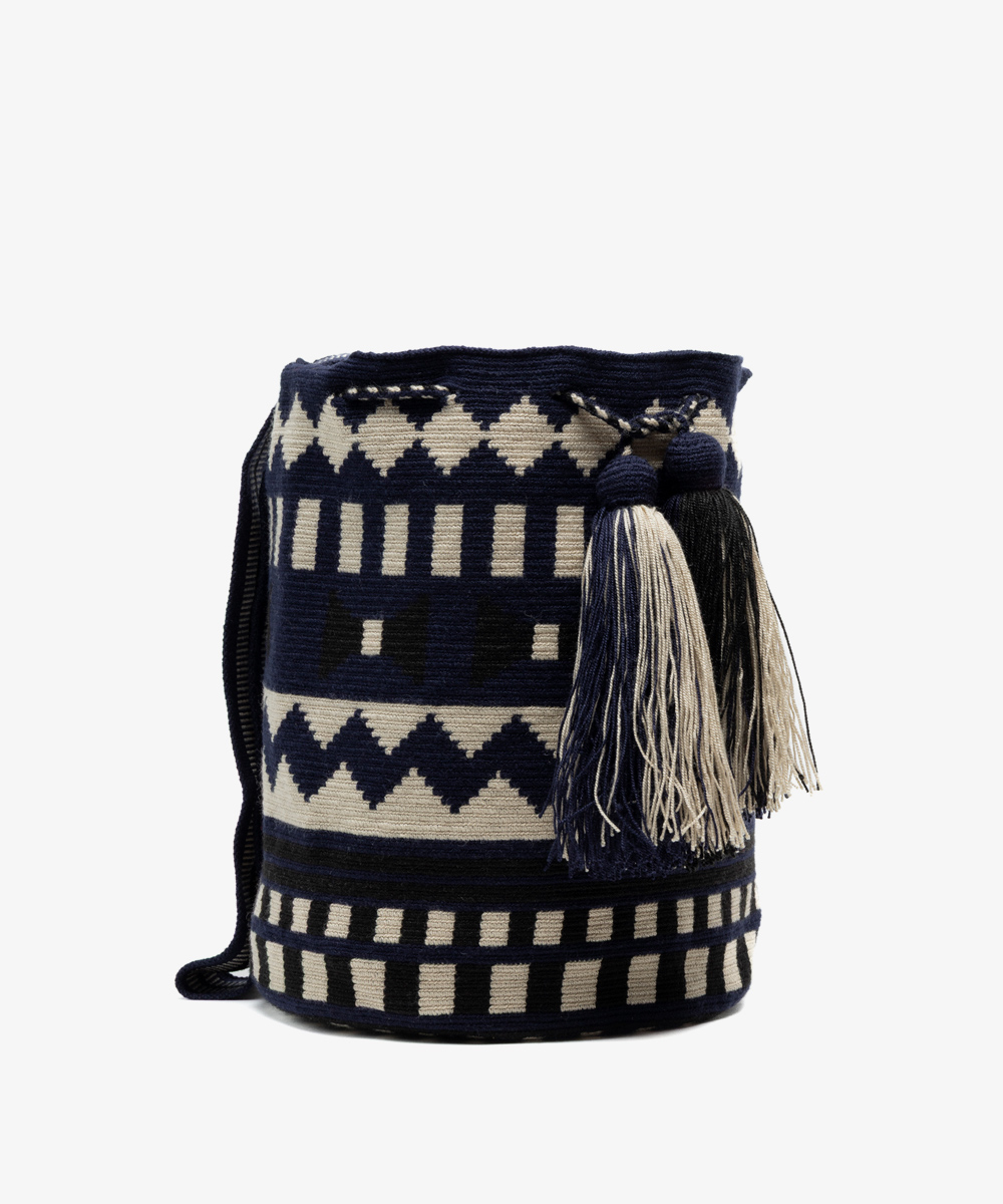 Crossbody Bag L - ARA - NAVY & BEIGE