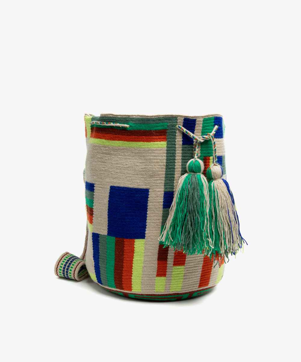 Crossbody Bag L - CAPRICORNUS - BEIGE & GREEN