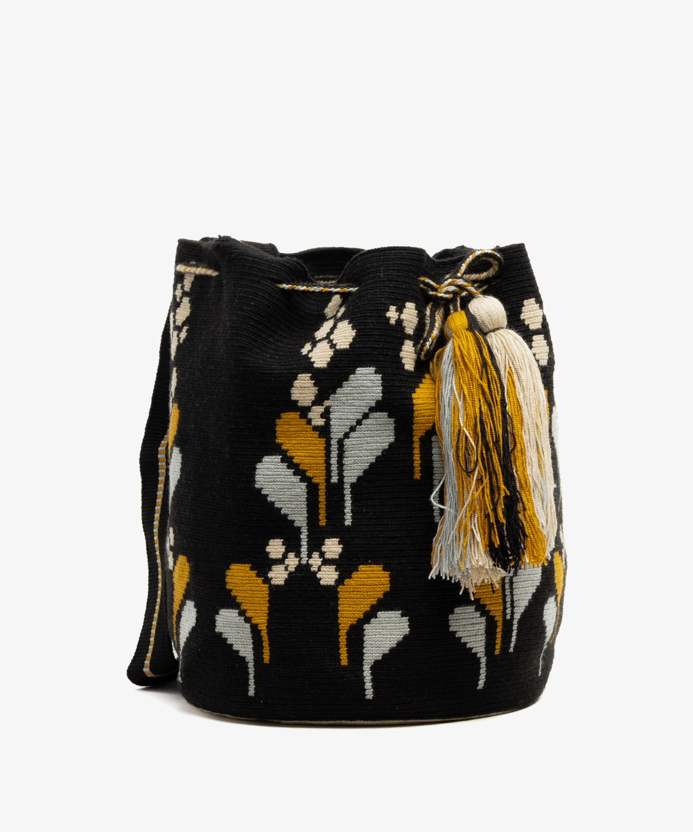 Bolso Cruzado L - ELODIE - NEGRO Y MOSTAZA