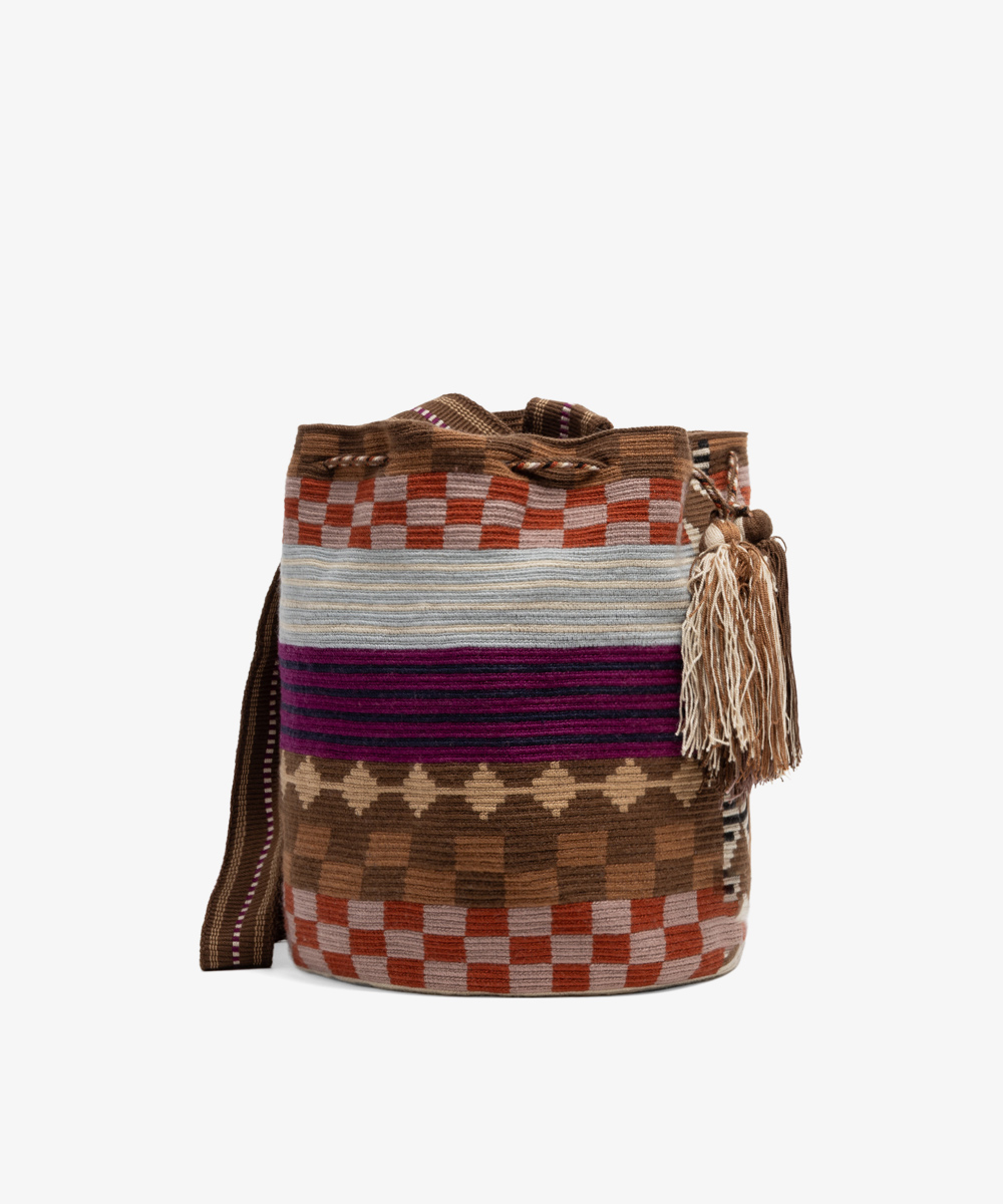 Crossbody Bag L - FELICITY- PURPLE & BROWN 