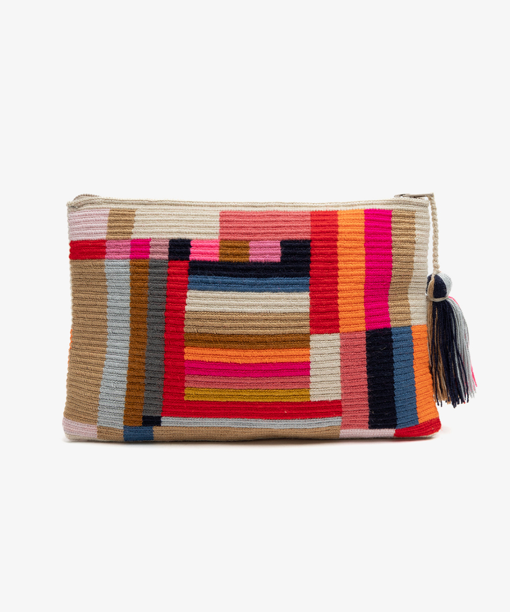 BOLSO DE MANO - BALANCE - ROSA Y ROJO