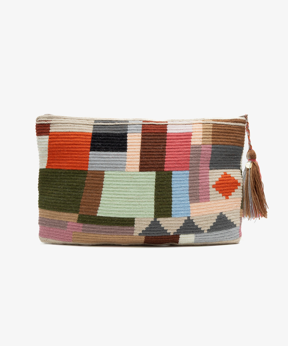 BOLSO DE MANO - PEGASUS - GRIS Y VERDE