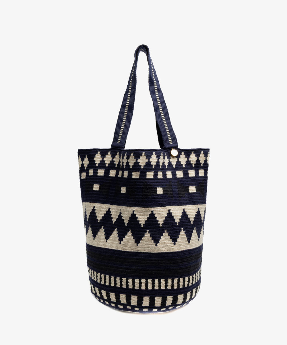 Tote Bag - ARA - NAVY & BEIGE