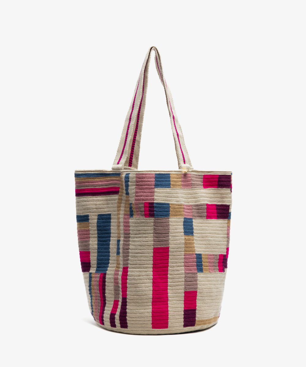 Tote Bag - CAPRICORNUS - BEIGE & FUCSHIA