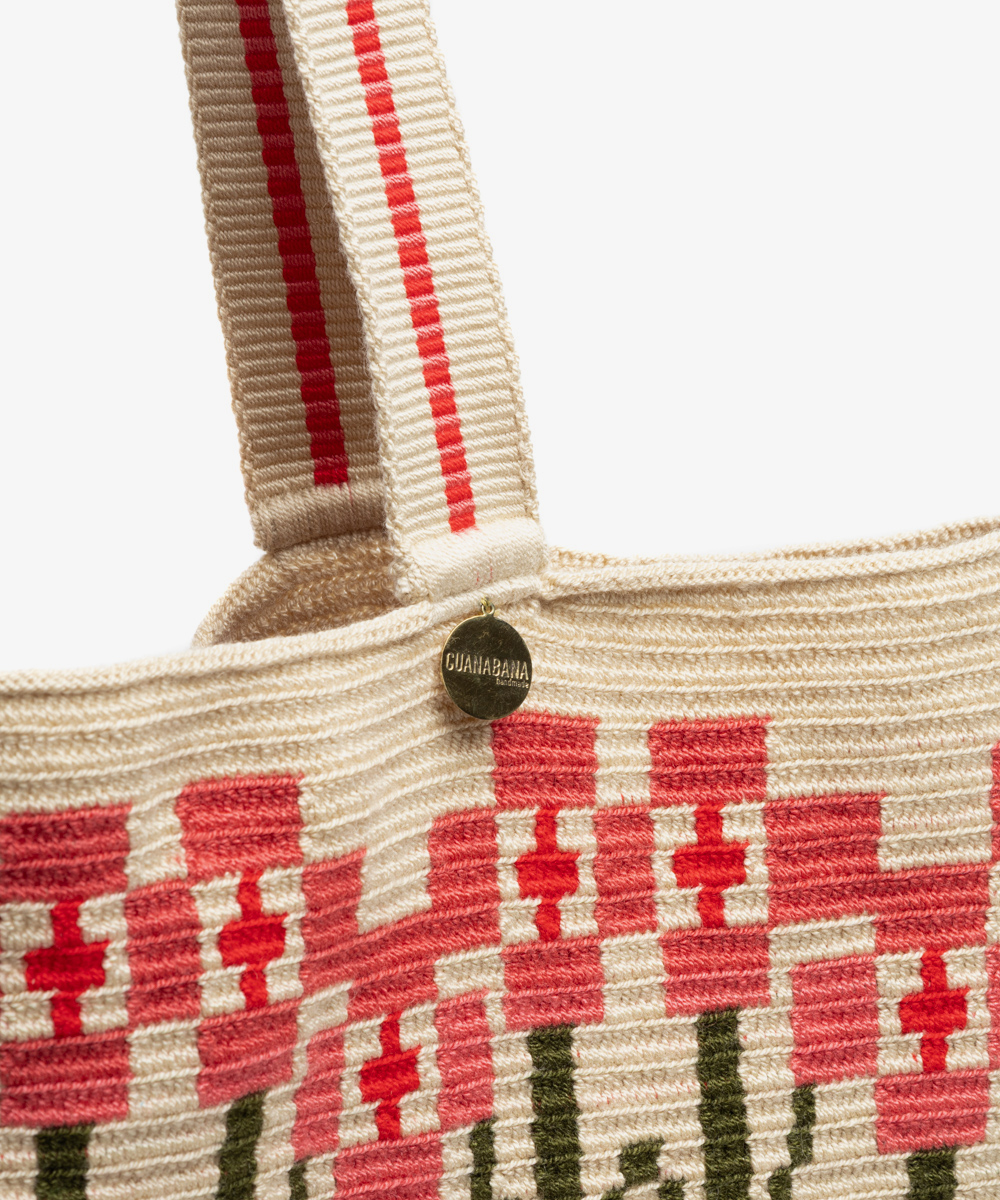 Tote Bag - DRAGON - BEIGE & NAVY