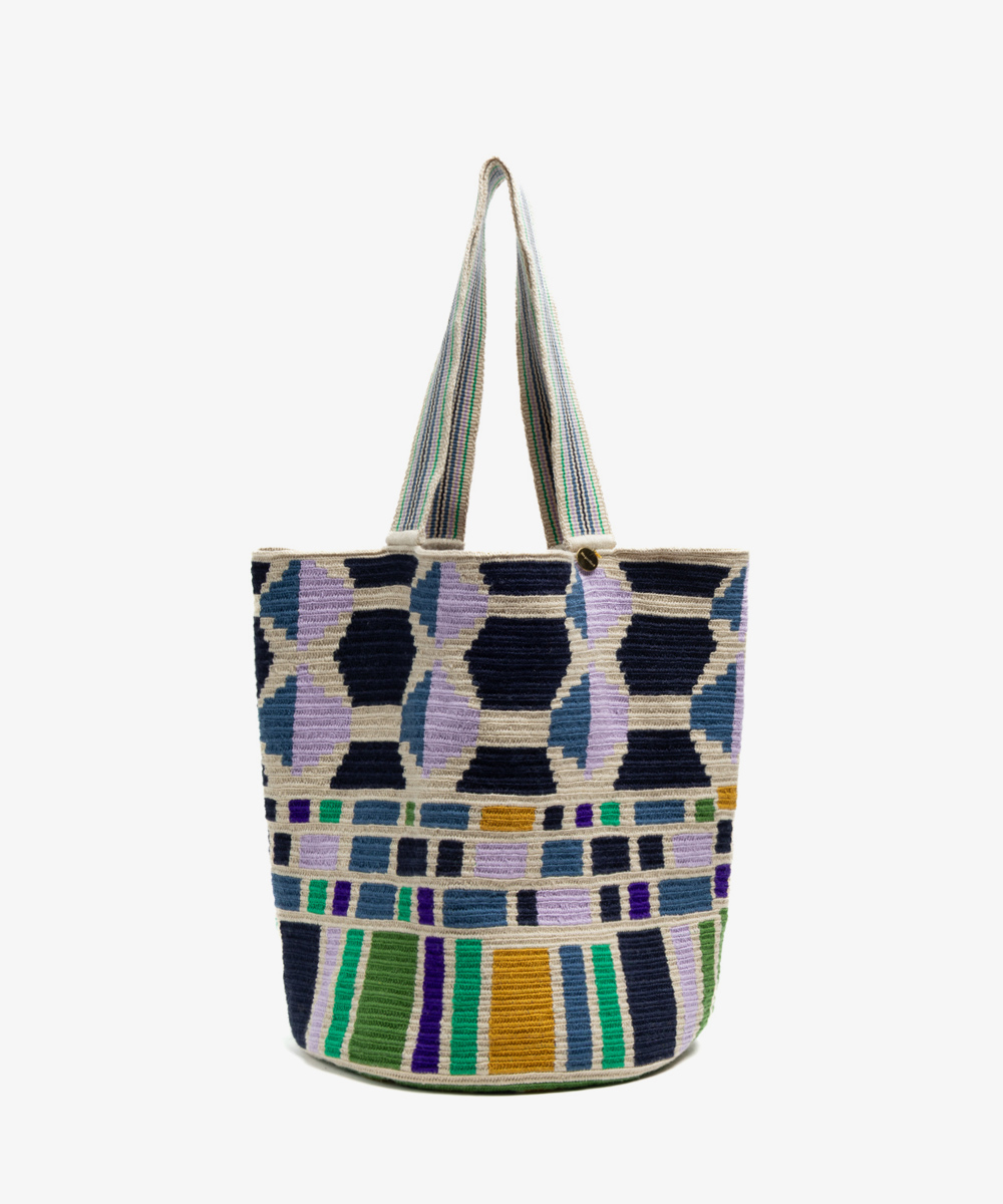 Tote Bag - RIVER - NAVY & LILAC