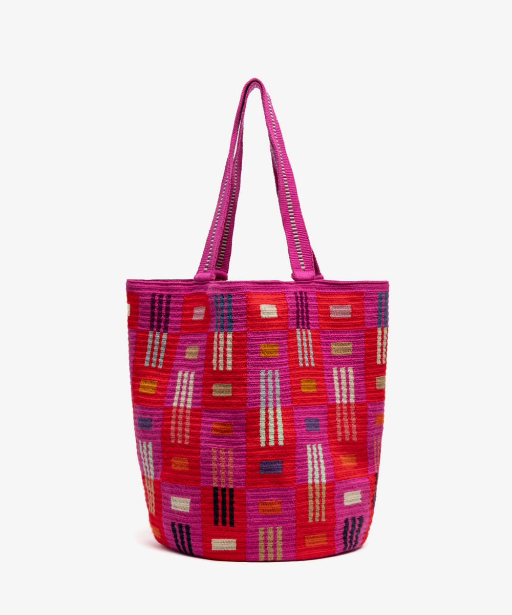 Tote Bag - WOLF - FUCHSIA & RED