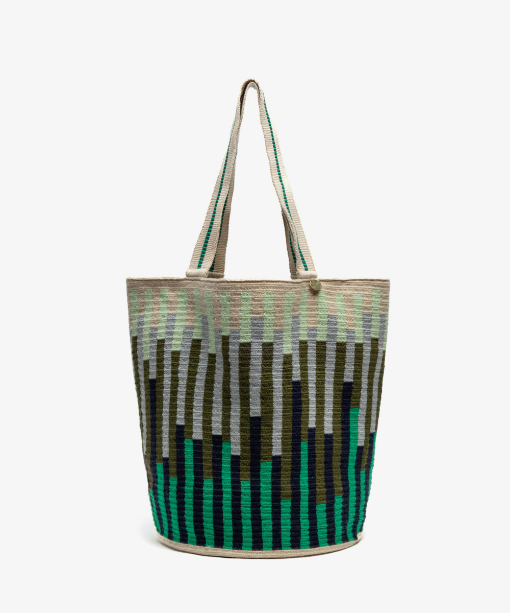 Tote Bag - LYNX - GREEN & NAVY