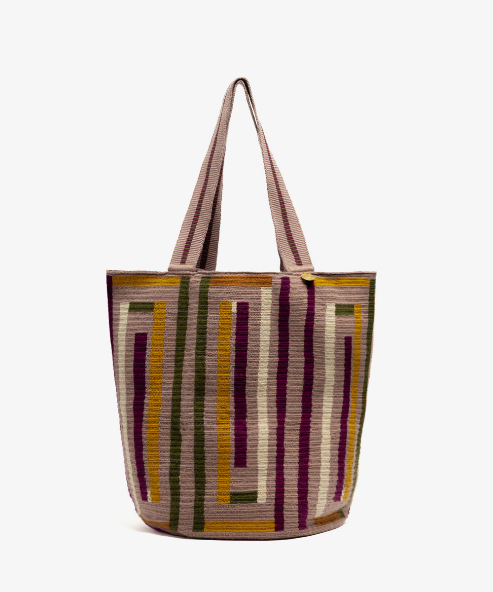 Tote Bag - LUCINDA - VIOLET & MULTICOLOR