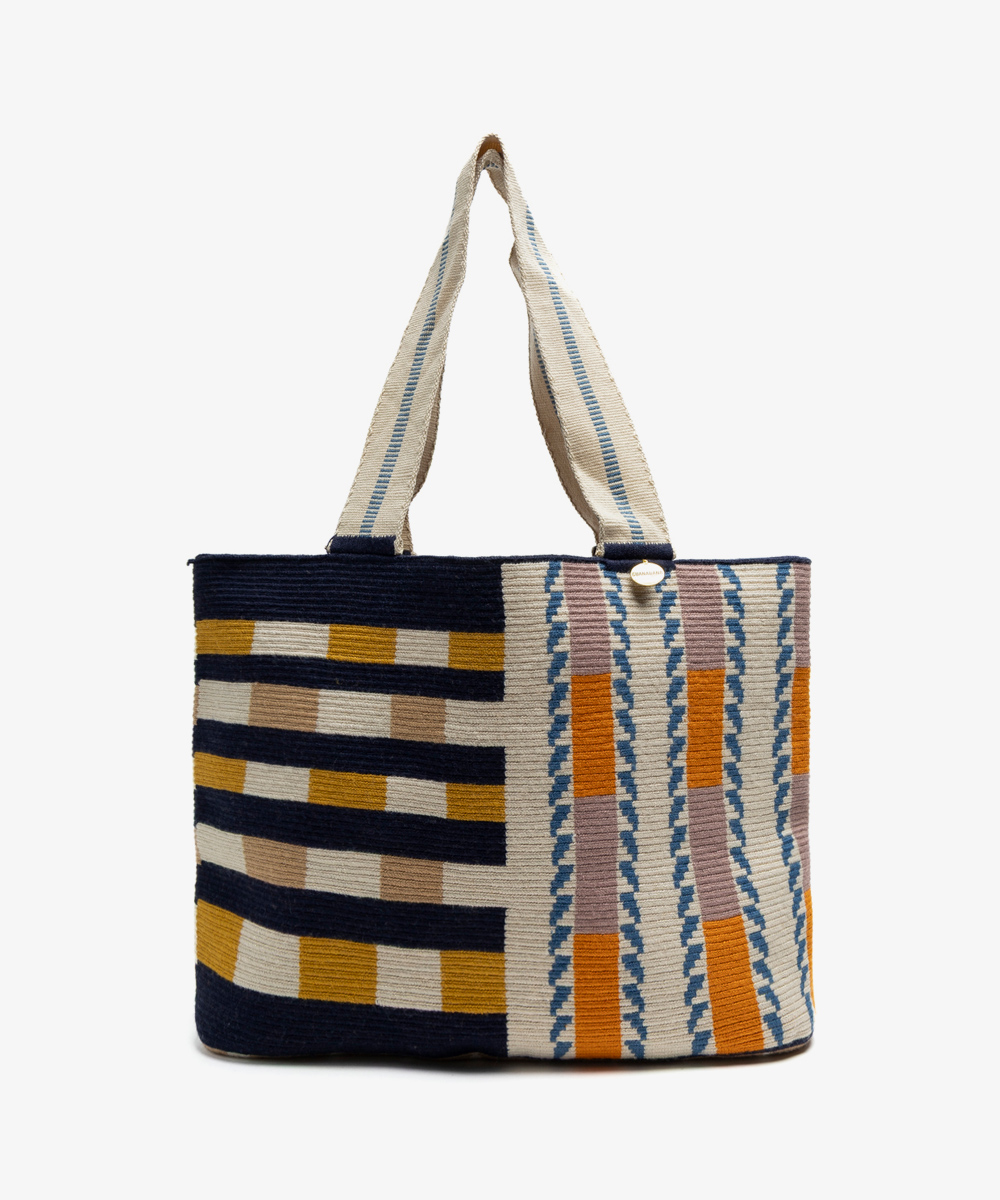 Bolso Shopping L - HYDRA - MARINO Y MOSTAZA