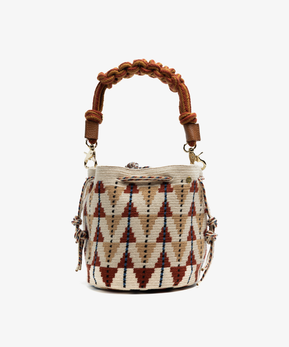 BOLSO MITRA CON ASA DE MACRAMÉ - ACACIA - BEIGE & MARRÓN