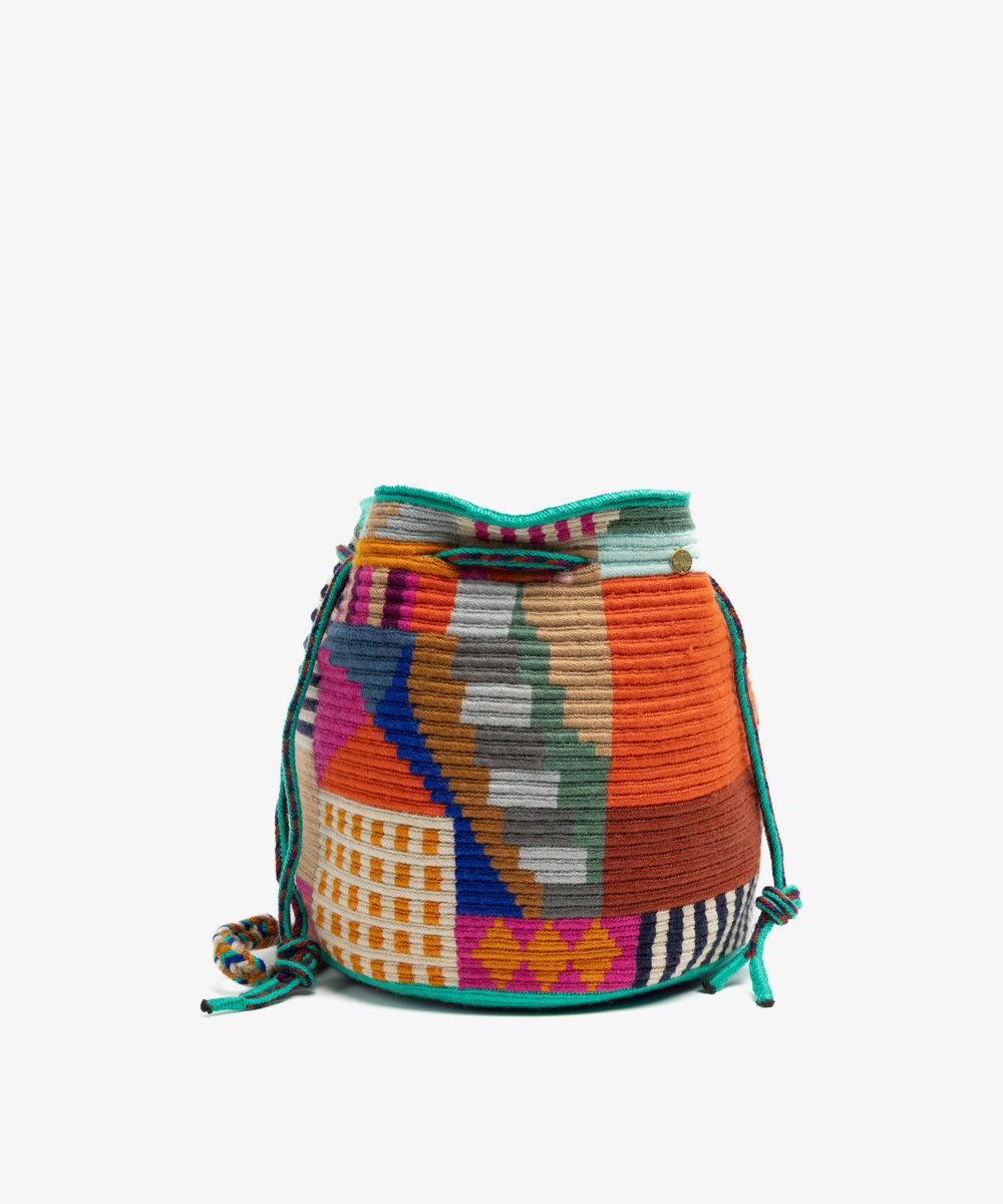 MITRA bag - LION - TURQUOISE & MULTICOLOR