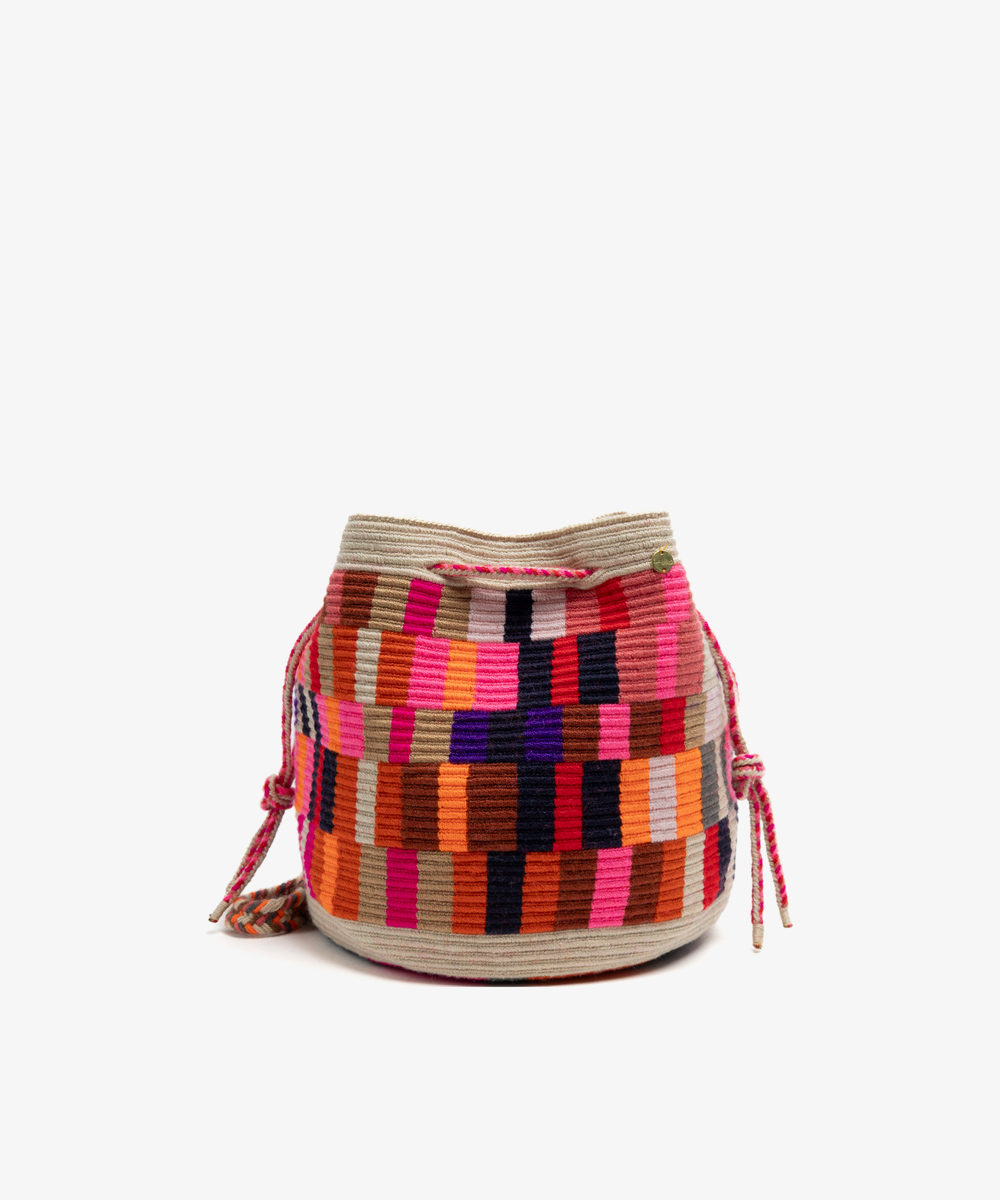 Shopping Bag L - OCTANT - PINK & BEIGE