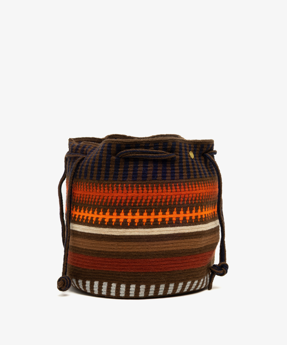 BOLSO MITRA - Marrón y naranja