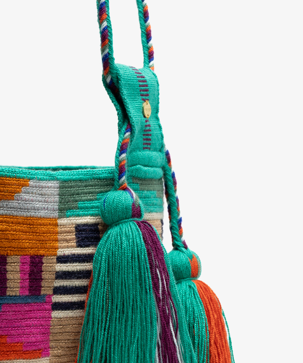 Camberra Bag - LION - TURQUOISE & MULTICOLOR
