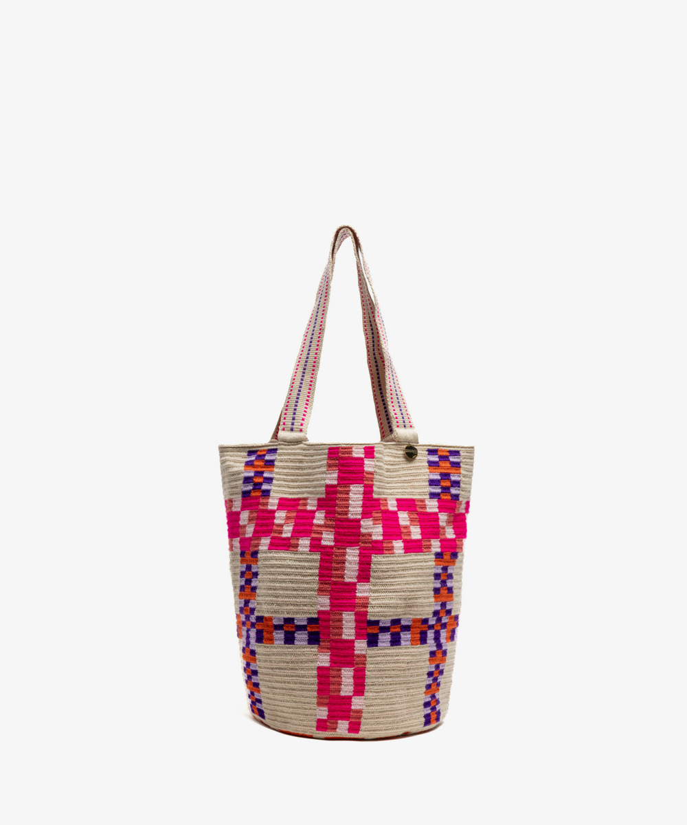 CALA BAG - DELPHINIUS - BEIGE & FUCHSIA
