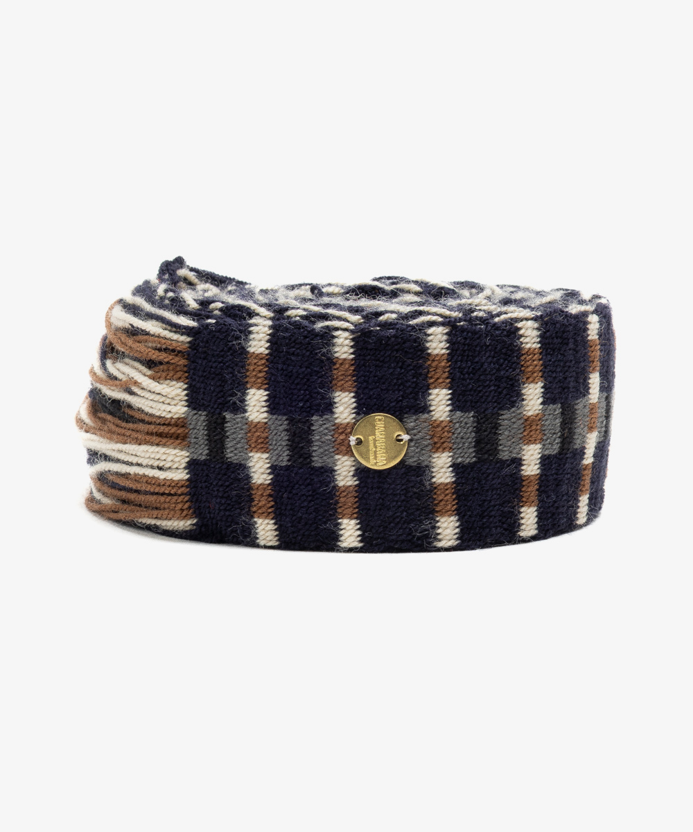 Belt with fringes - BLACK AND WHITE