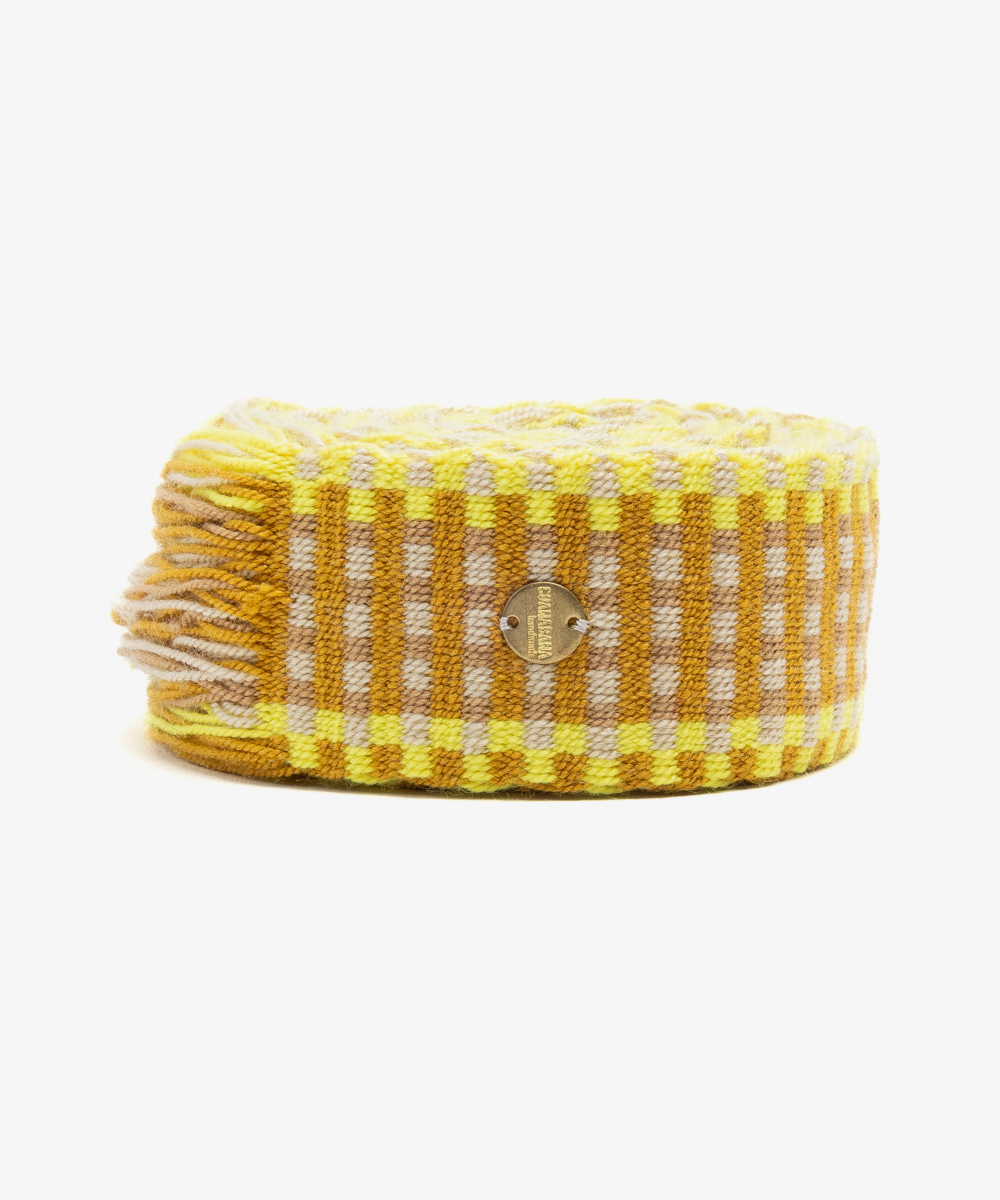 Belt with fringes - YELLOW AND TOAST