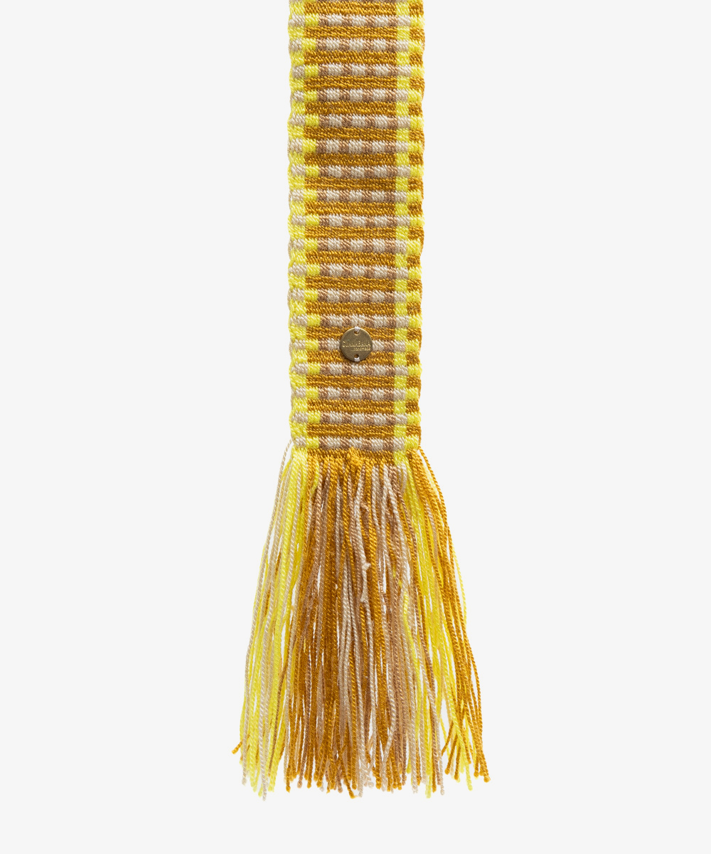 Belt with fringes - YELLOW AND TOAST
