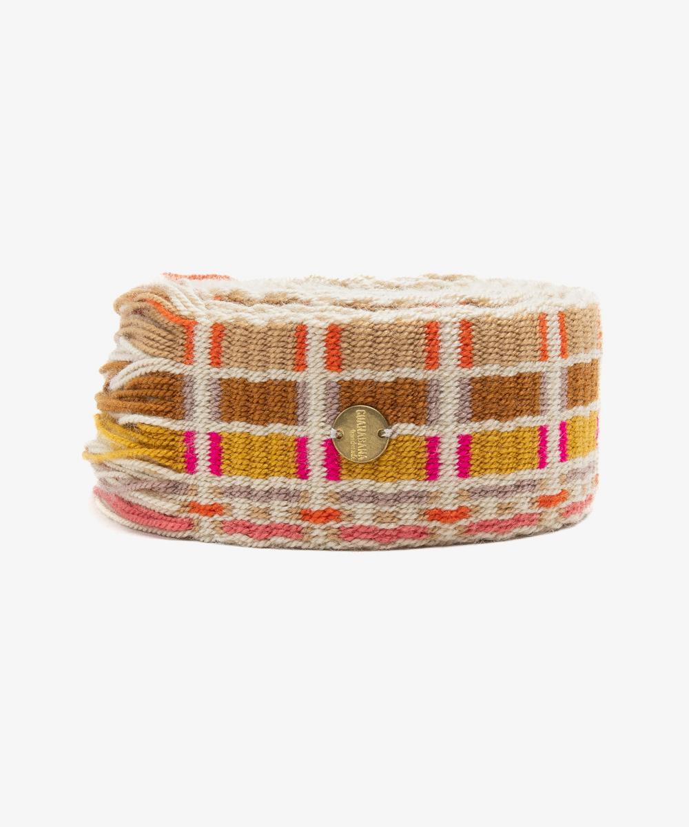 Cinturón de flecos- TOSTADO Y ROSA