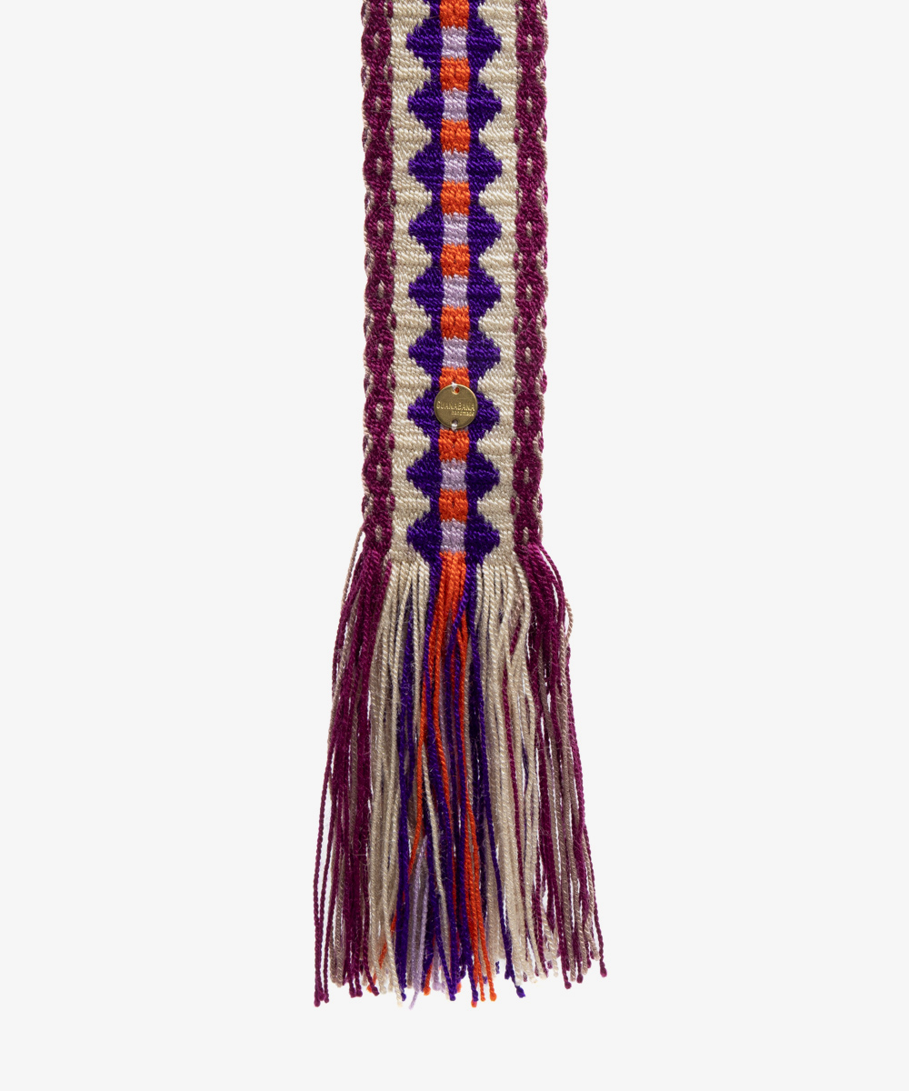 Belt with fringes - PURPLE & ORANGE