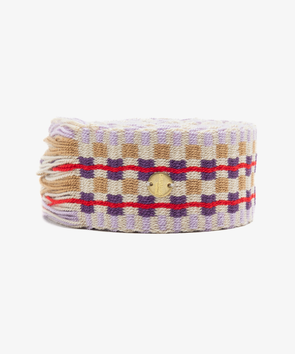 Belt with fringes - PURPLE & RED