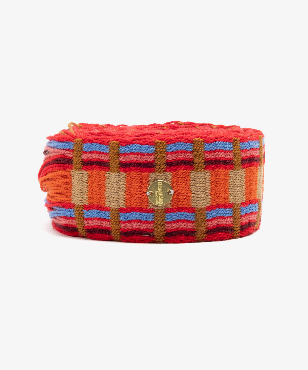 Belt with fringes- BLUE & PINK
